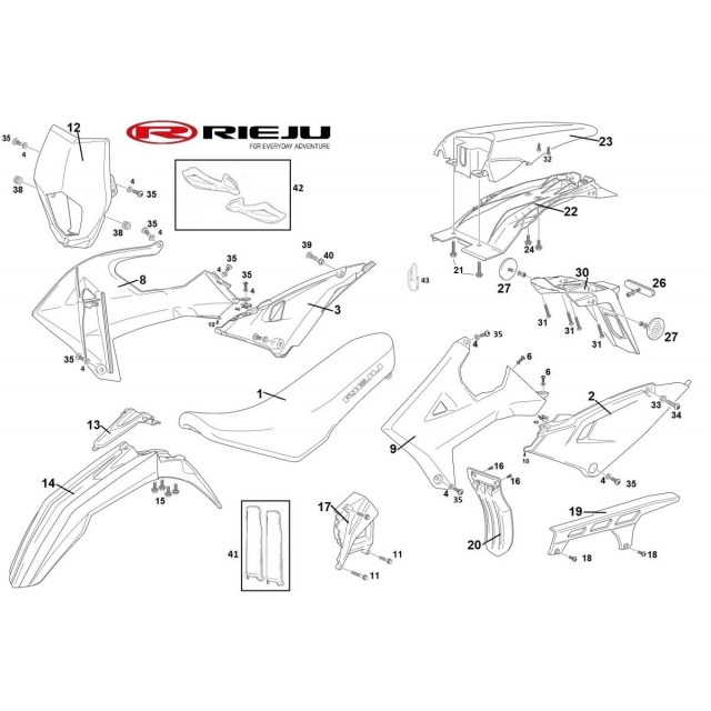 Osłona łańcucha Rieju MRT 50 / 125 CHAIN GUARD 0/000.200.0400