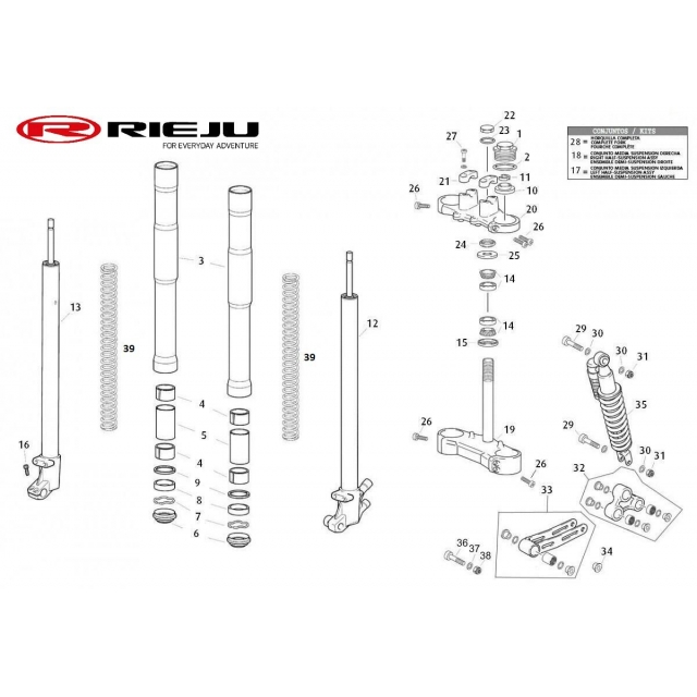 Półka górna amortyzatorów Rieju MRT 50 PRO UPPER BRACKET 0/000.660.5113